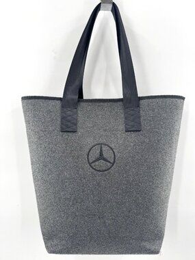 Mercedes-Benz Gray Felt Large Tote Bag Handbag Purse Logo